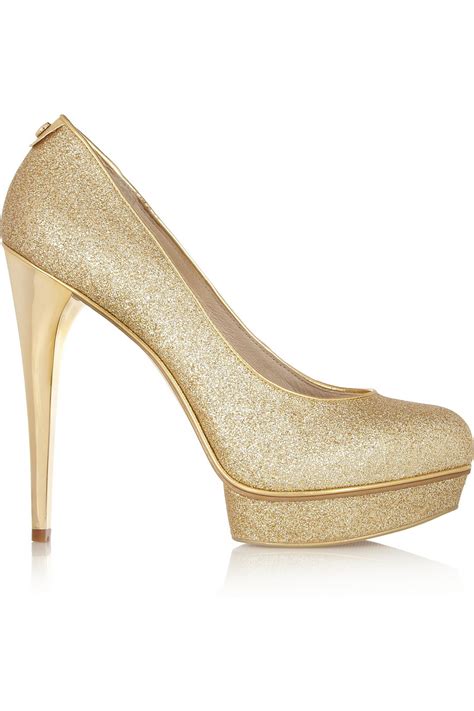 michael kors gold shoes heels.